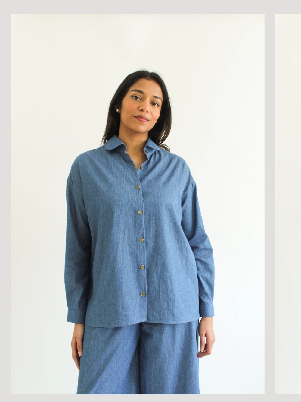 Sattva By Sarah Denim Collar Blouse